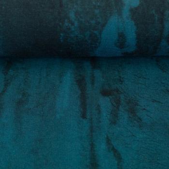Preview: Sweat angeraut mit gemalter Eiswand-Textur in Petrol